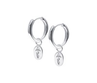 Iris Birth Flower Silver Huggie Earring Charms HO-2708